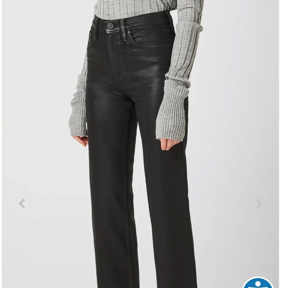 Hudson Noa Mid-Rise Crop Black Coated Jeans Size 25